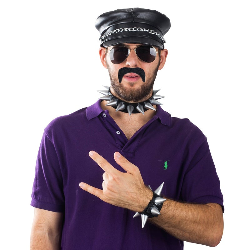 Tigerdoe Biker Costume Men Hat â€“ Rockstar Costume â€“ Biker Accessories â€“ 5 Pc Set - Image 2